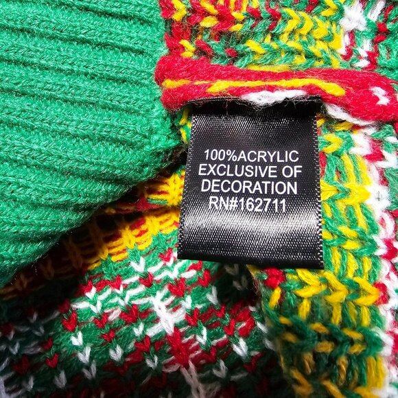 33 Degrees THREE TACOS Knit Ugly Christmas Sweater NWT Men's Size L RED Sombrero - Picture 11 of 12